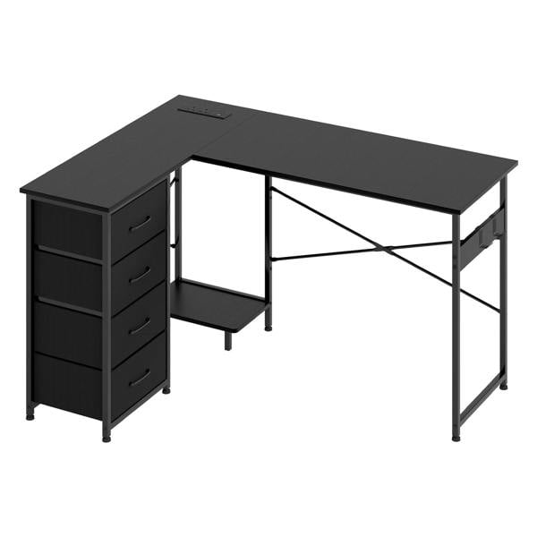 Levede Office Gaming Desk Reversible L-shaped Corner Computer Table 4 Drawers