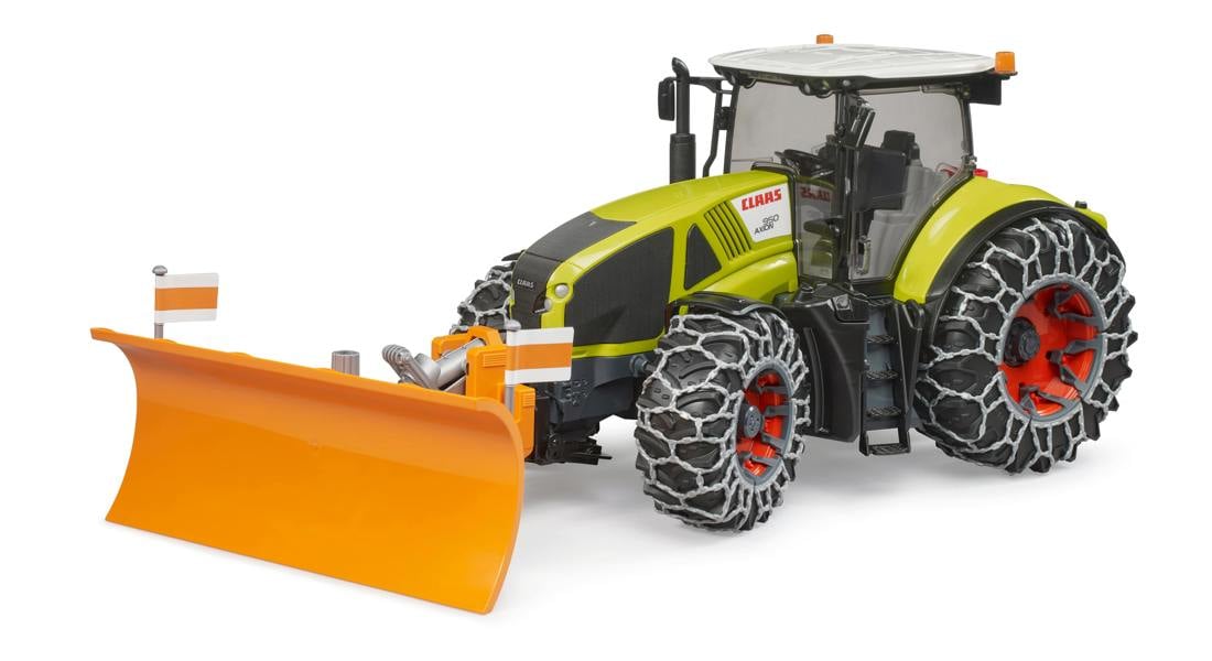 Bruder Claas Axion 950 with snow chains and plow blade Detailed Vehicle & Playset Model