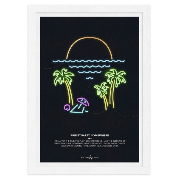 Anchor & Crew Sunset Party Archival Giclée Paper A3 Wall Print