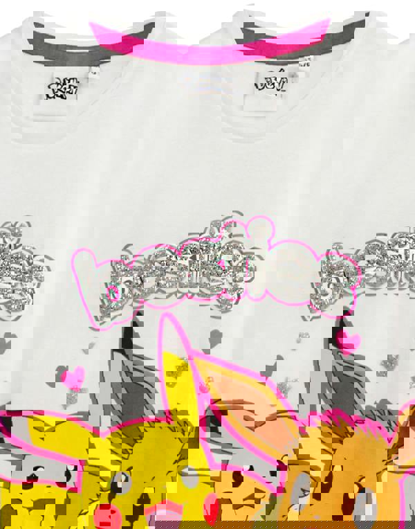 Pokemon Unisex Kids White Pikachu, Eeevee Short Sleeve Short Leg Pyjama Set