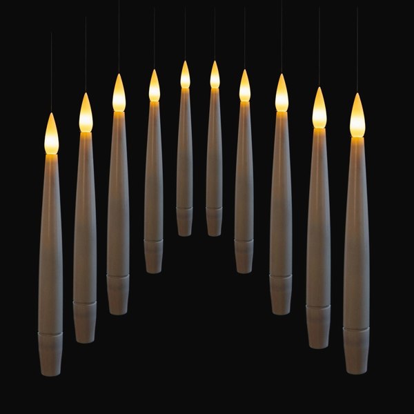 Samuel Alexander Set of 10 15cm Floating White LED Battery Candles in Warm White with Remote Control