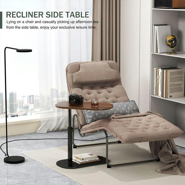 Havendro Adjustable C-Shaped Sofa Side Table Mobile Laptop Coffee End Table