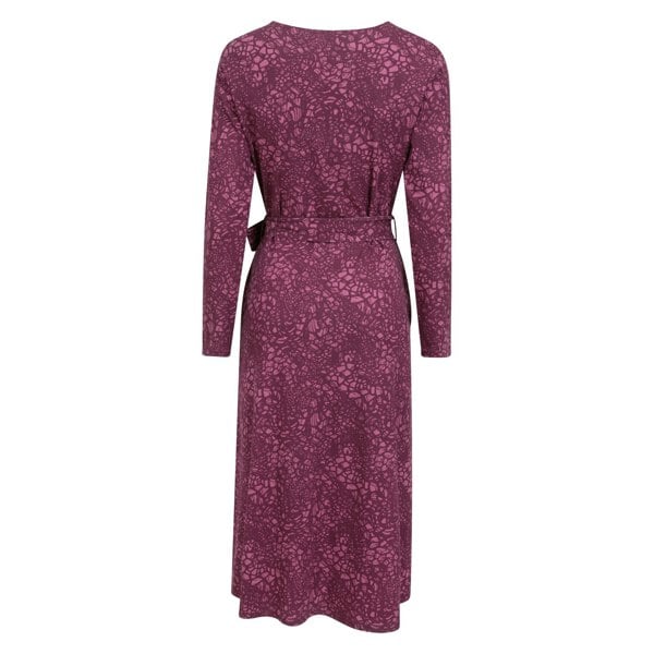 Mountain Warehouse Women's Santorini Floral Long-Sleeved Midi Dress - Burgundy