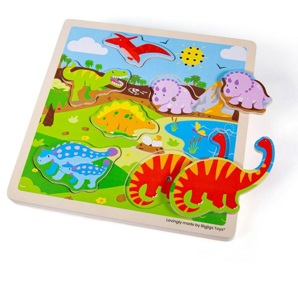 Bigjigs Toys Wooden Dinosaur Themed Sound Puzzle