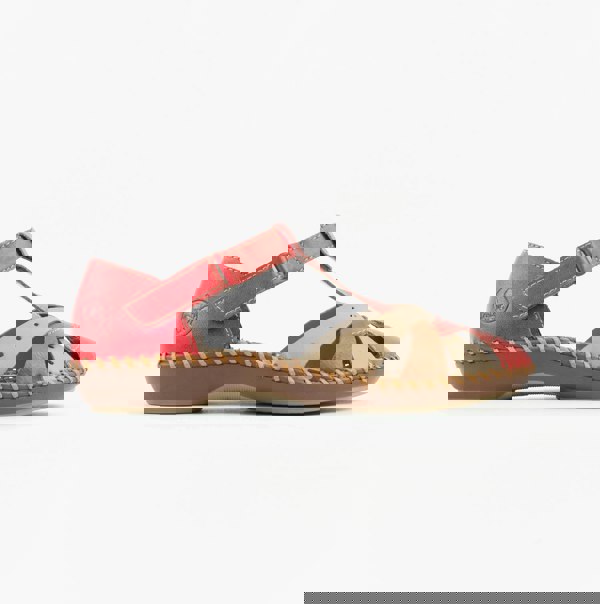 Rieker M1655-33 Womens Sandals - Red Combination