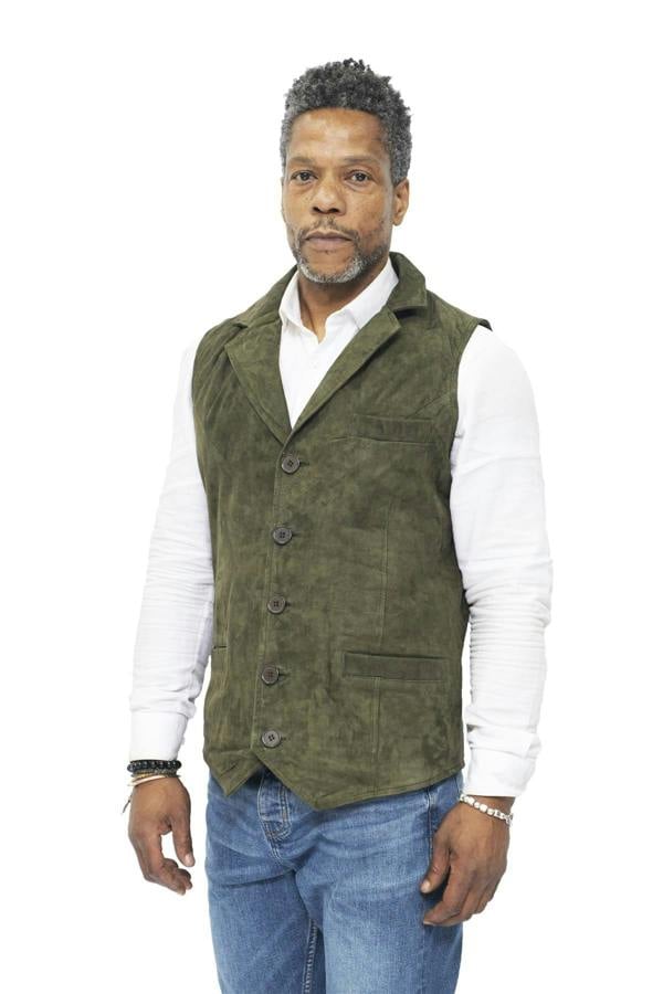 Infinity Leather Mens Classic Smooth Goat Suede Leather Waistcoat-Exeter