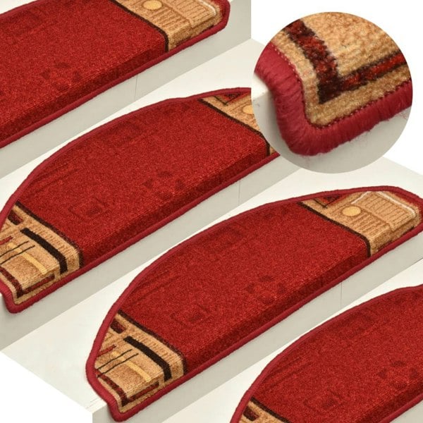 Berkfield Stair Mats Self-adhesive 10 pcs 65x21x4 cm Red