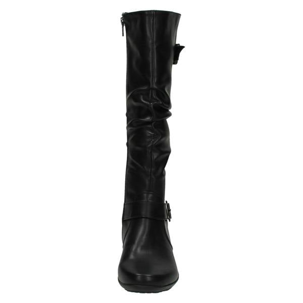 Down to Earth Ladies Down To Earth Flat High Leg Rouched Boots