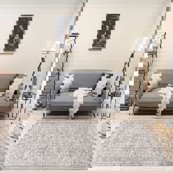 Living Room Rug Vintage Design In Grey