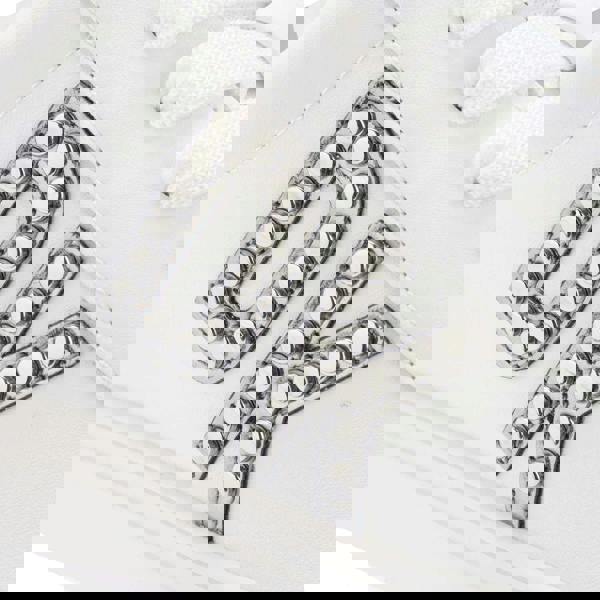 DKNY Womens/Ladies Abeni Leather Trainers - White/Silver - 