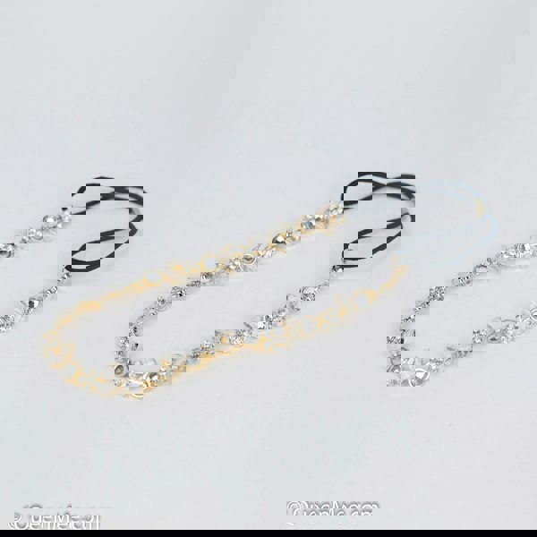 chain headband in diamante and gold