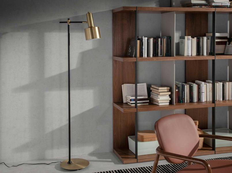 Angel Cerdá Floor lamp gold aluminium and black steel 8069