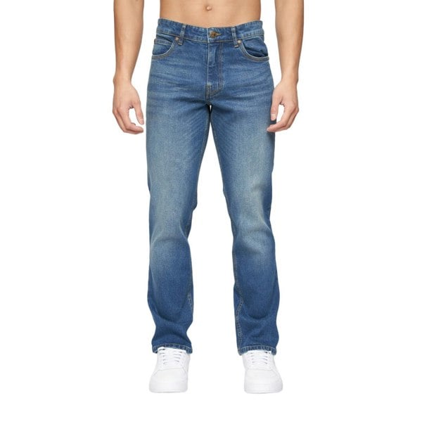 Crosshatch Mens Chas Straight Jeans - Mid Wash