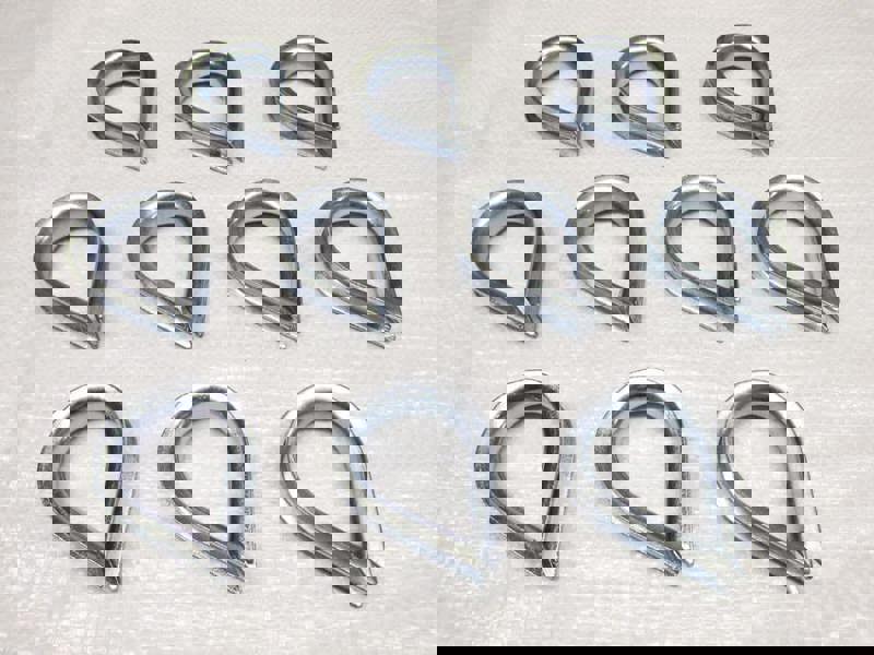 18MM Wire Rope Thimbles x10 - Galvanised Steel Commercial Loop