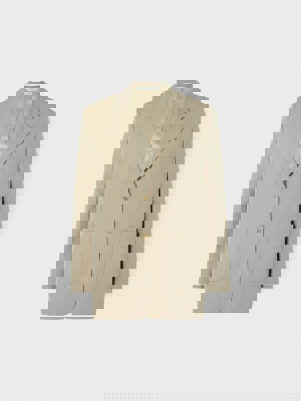 Palm Angels Knit Tape Blazer Beige - Womens