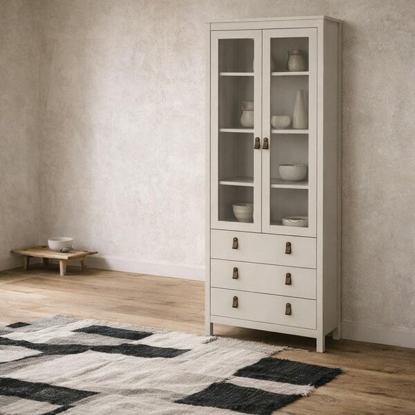 Wyld Haus Wildberry Cashmere China Cabinet 2 Glass Doors 3 Drawers