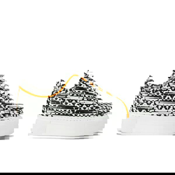 Embassy London Camila - Orange & Hexa Print - Women’s Chunky Leather Platform Trainer