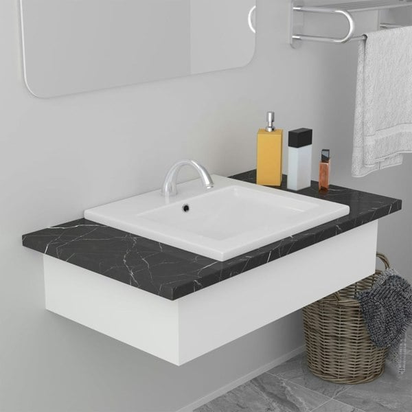 Berkfield Built-in Basin 42x39x18 cm Ceramic White