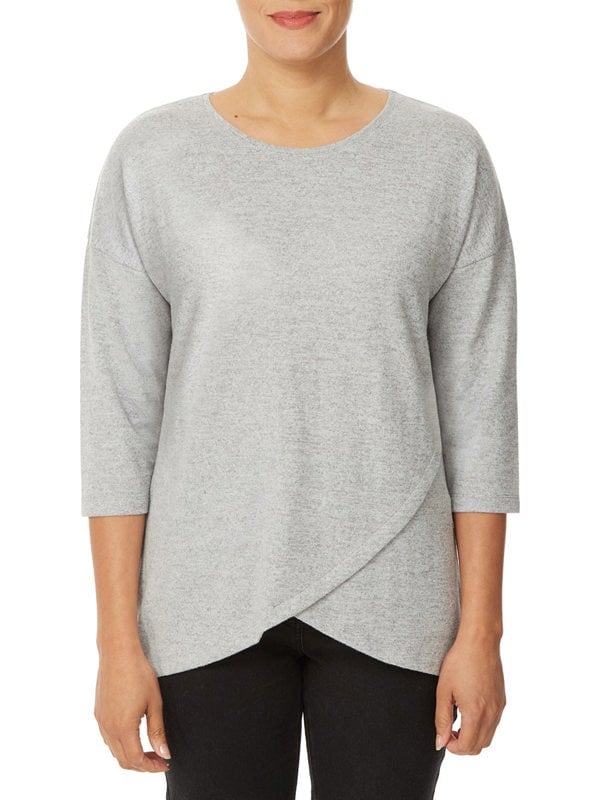 PennyPlain Cross Over Hem Tunic - Malt