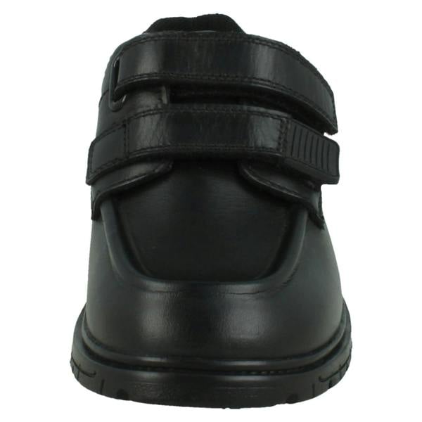 Spot On Boys Double Strap Black Leather School Shoes N1152