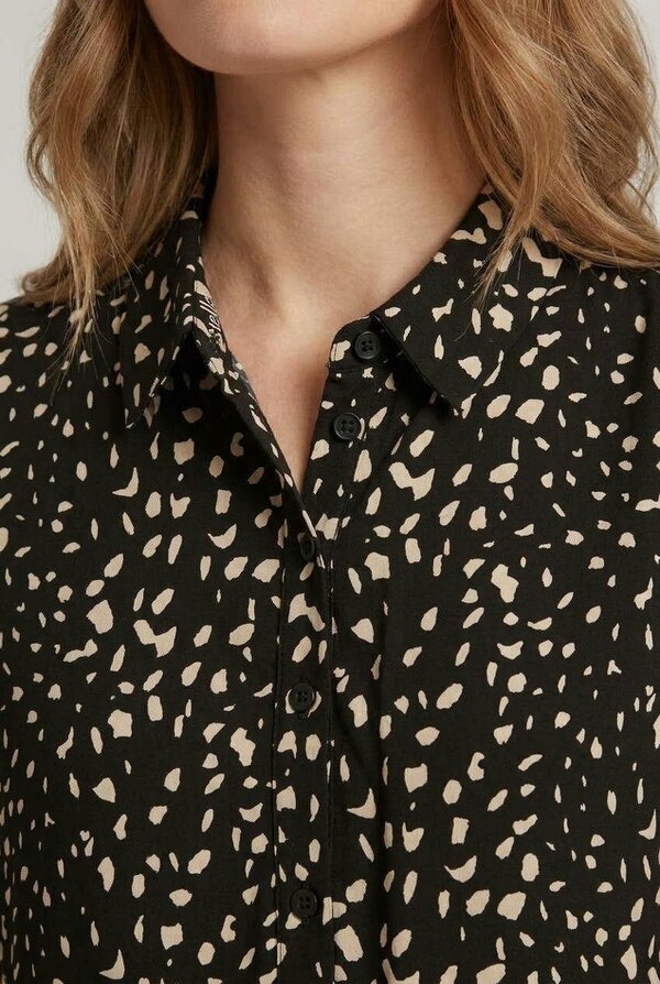 Izabel London Printed Collared Long Sleeve Midi Dress
