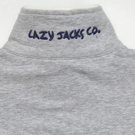 Lazy Jacks LJ32 - Full Zip Striped Sweatshirt - Colourful Grey Marle