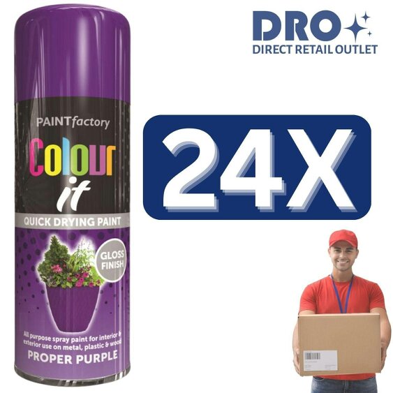 Paint Factory 24X - Paint Factory Proper Purple Gloss Spray Paint 250ml