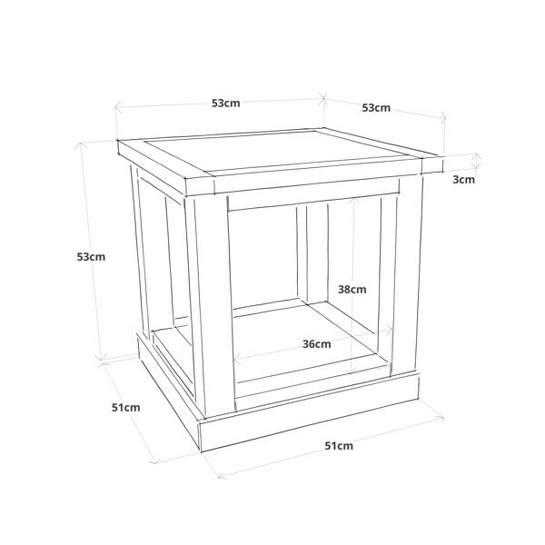Cabinet Bits Side Table / End Table with Shelf