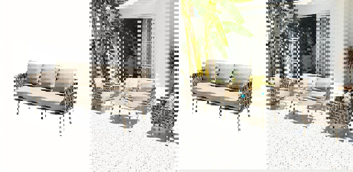 Kenneth Outdoor Sofa Set (Armchair x 2 + Sofa + Coffee Table)-Rit Concept-Rit Concept