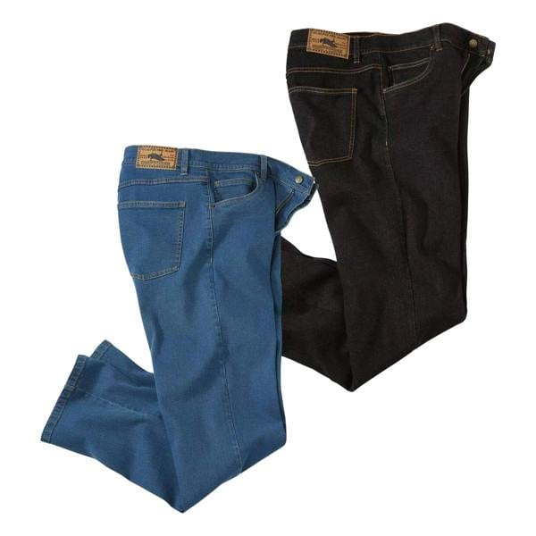 Atlas For Men Mens Stretch Regular Jeans (Pack of 2) - Blue/Black