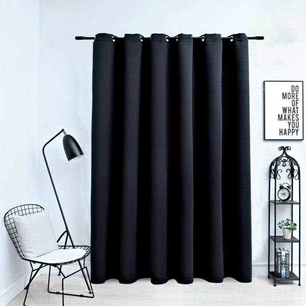 Berkfield Blackout Curtain with Metal Rings Black 290x245 cm