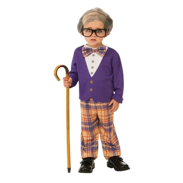 Bristol Novelty Boys Little Old Man Costume - Purple/Beige - 