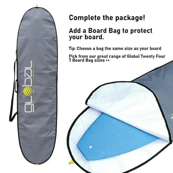 Surfworx Ribeye Black Mini Mal Soft Surfboard 8ft 0 Starter Package