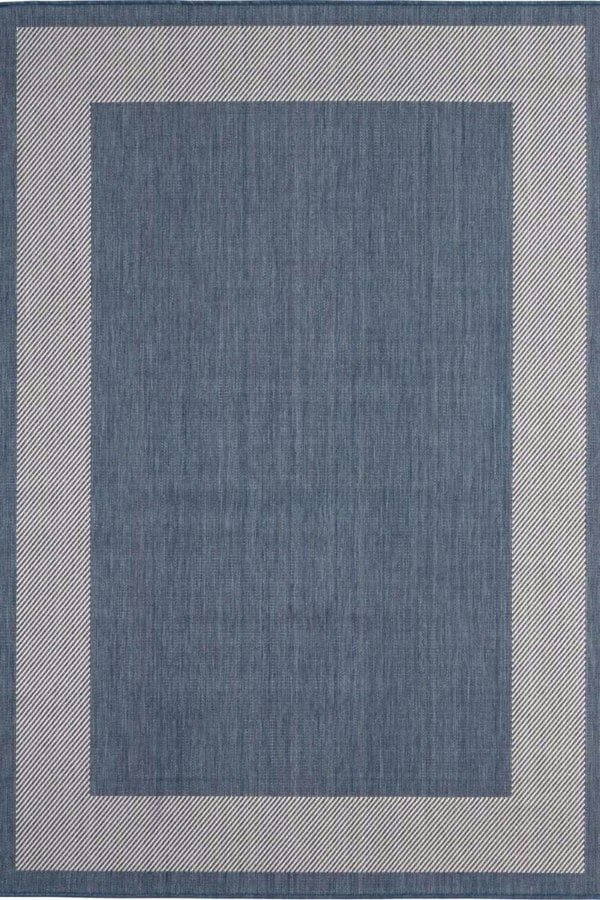 Bordered Design Outdoor Rug for Garden in Blue | The Rugs
