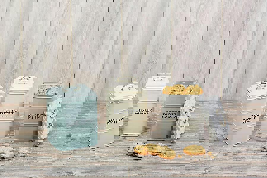 KitchenCraft Living Nostalgia French Grey Biscuit Tin