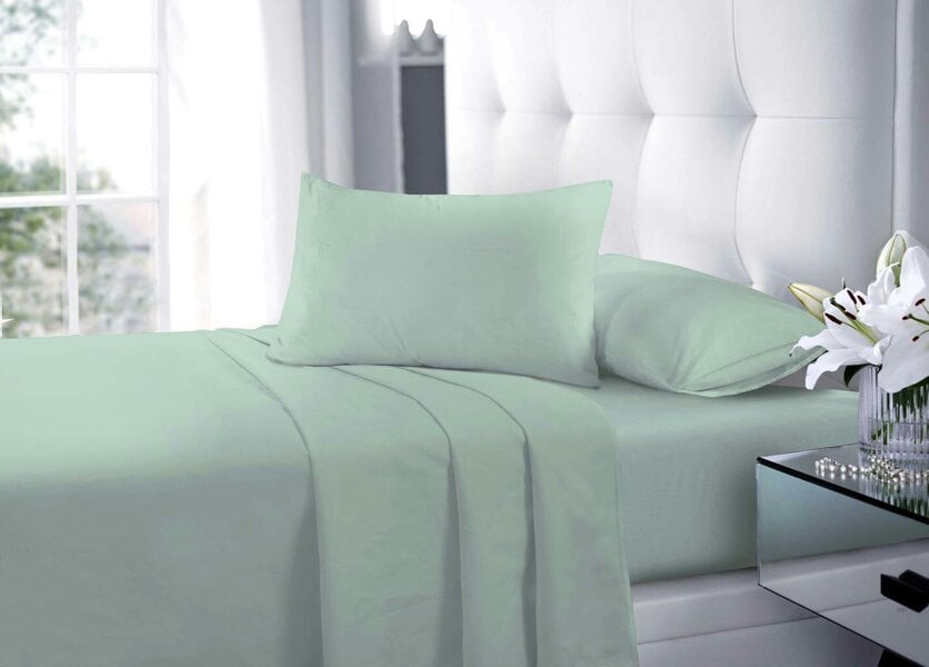 Night Zone Polycotton Flat Sheet – Soft Easy Care Bed Linen for Everyday Use - Duck Egg