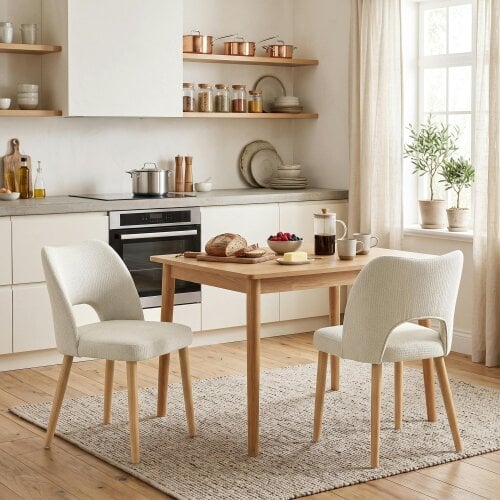 HOMCOM Dining Chairs Set of 2 Curved Open Back