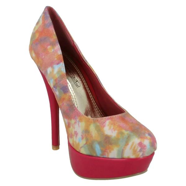 Spot On Ladies Spot On Heeled Platform Court Shoe