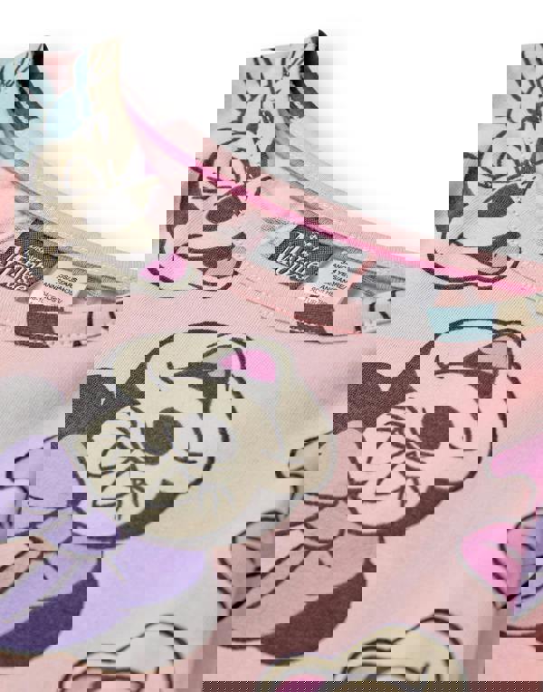 Disney Girls Pink Minnie All Over Print Long Sleeve Long Leg Pyjama Set