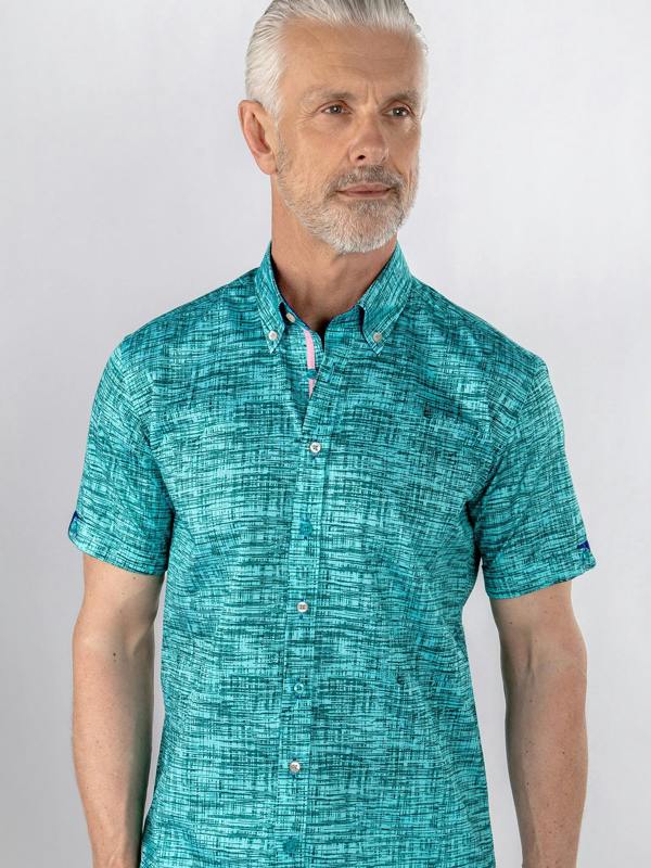Claudio Lugli Vibrant Abstract Art Short Sleeve Shirt