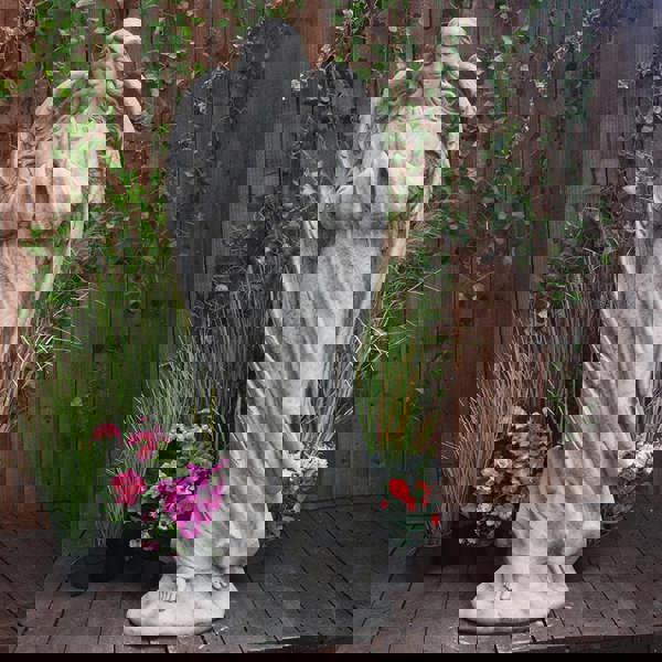 Large Stone Cast Praying Angel Memorial Statue