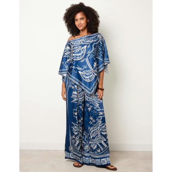 Blue Vanilla Scarf Print Trouser Set