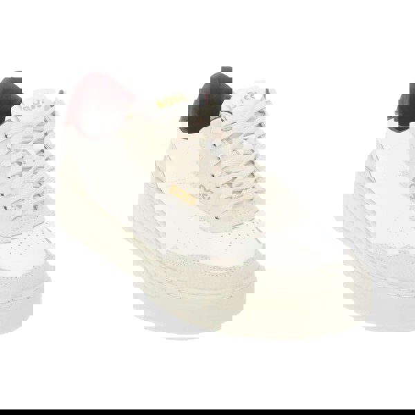 Boss Mens Baltimore Leather Tennis Trainers - Natural