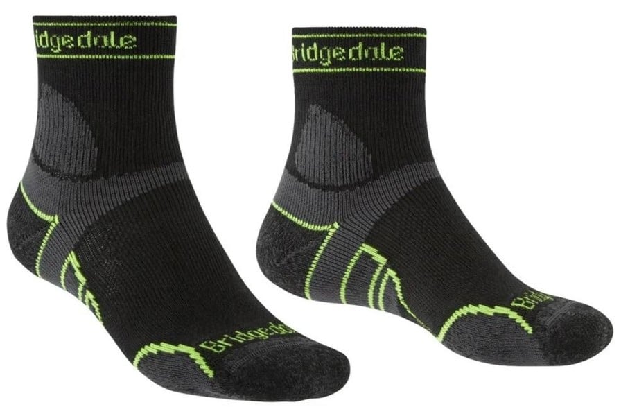 Bridgedale Mens Trail Run Lightweight T2 Merino Sport 3/4 Crew Socks Black