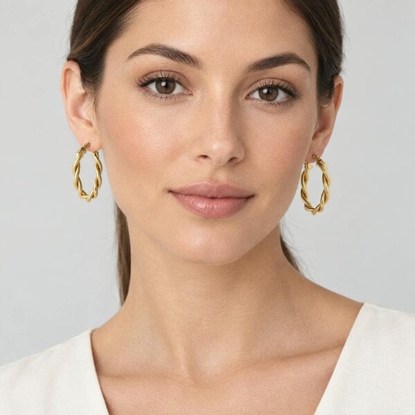 Cachet London Olena Gold Hoop Earrings