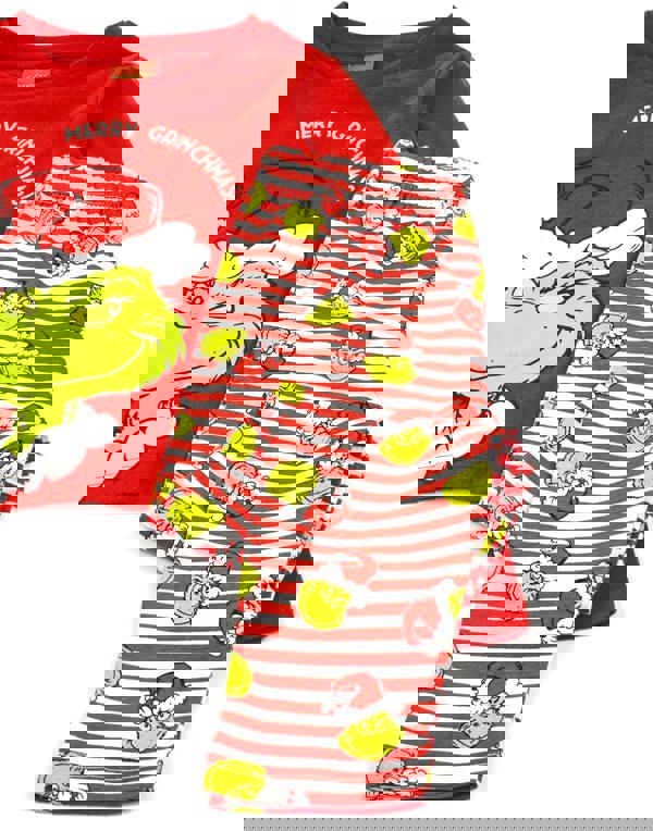 The Grinch Unisex Kids Red Character Long Sleeve Long Leg Pyjama Set