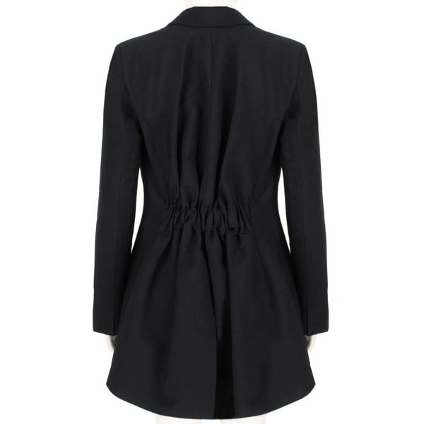 Ellery black wool gathered back single breasted jacket blazer