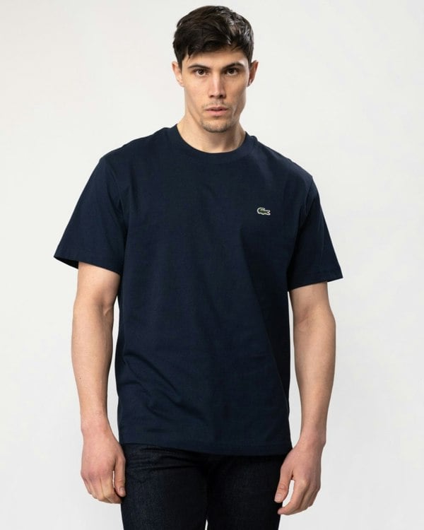 Lacoste Mens Classic Fit Cotton Jersey T-Shirt - Navy Blue 166