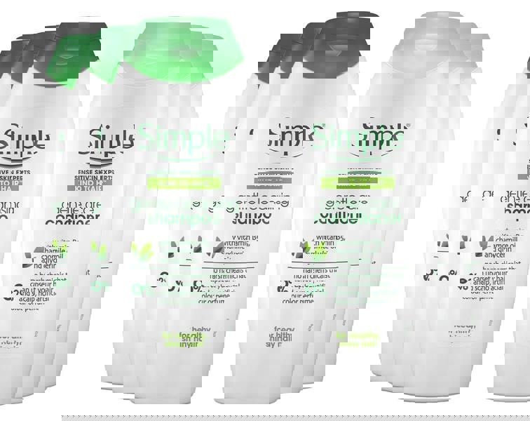 Simple Kind to Hair Gentle Care Shampoo & Conditinor 400ml Each, 3 Pack