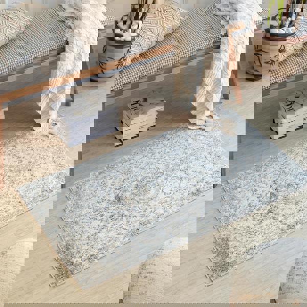 Livabliss Lillian-Washable Grey Green Traditional Vintage Boho Rug